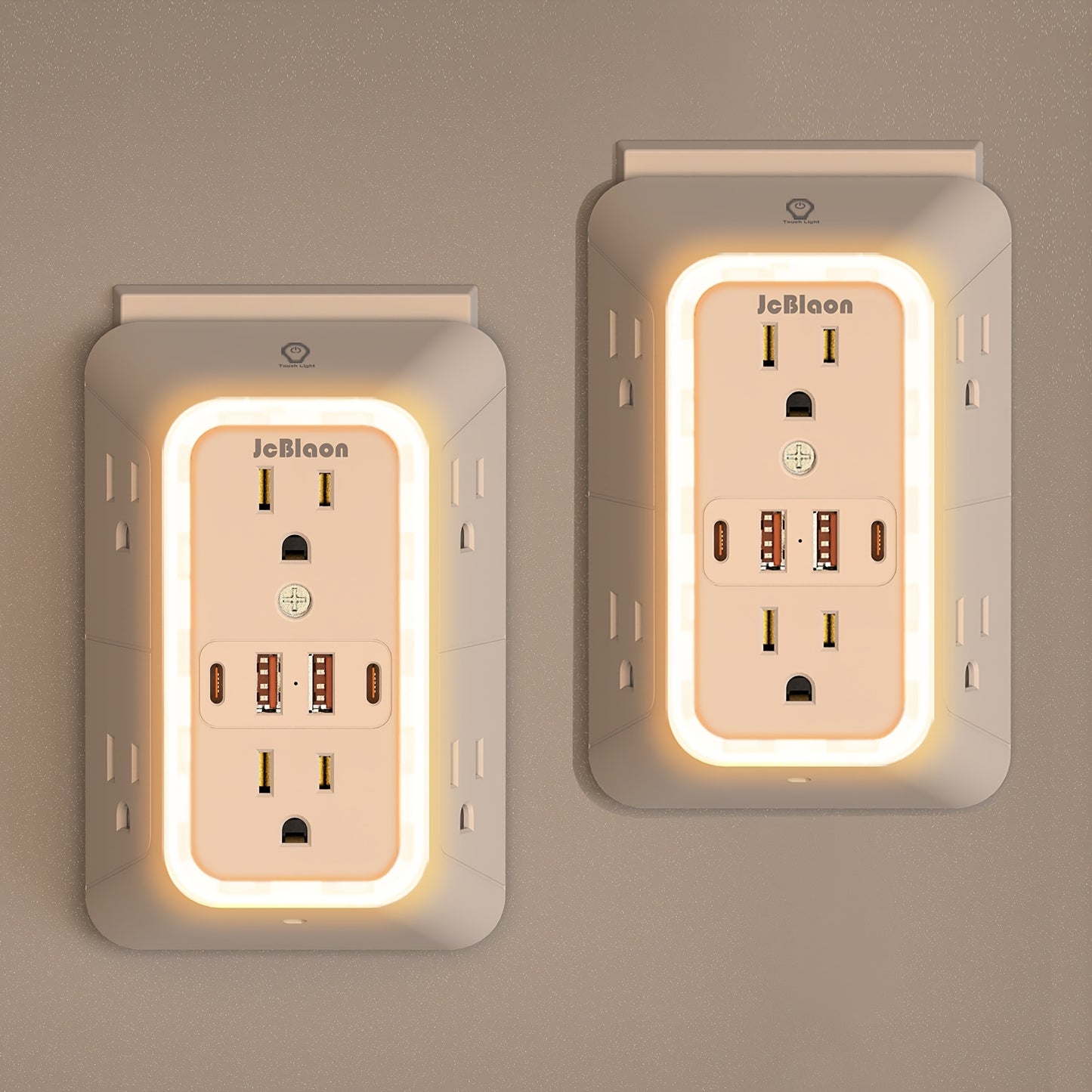 Smart Multi Plug Outlet With Night Light-10 In 1 USB Wall Charger