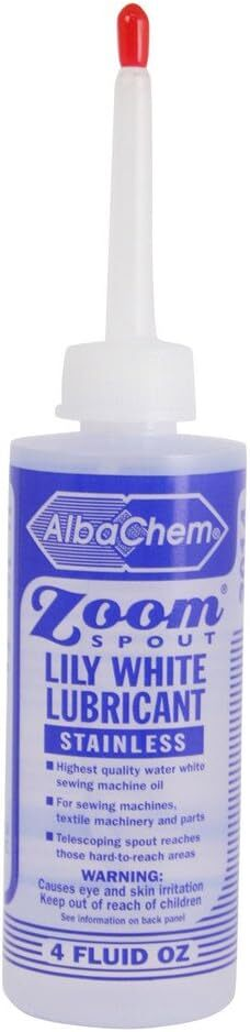 Lily White Sewing Machine Lubricant Crystal Clear Oil 4 oz – Precision Machine Oil – Free Shipping