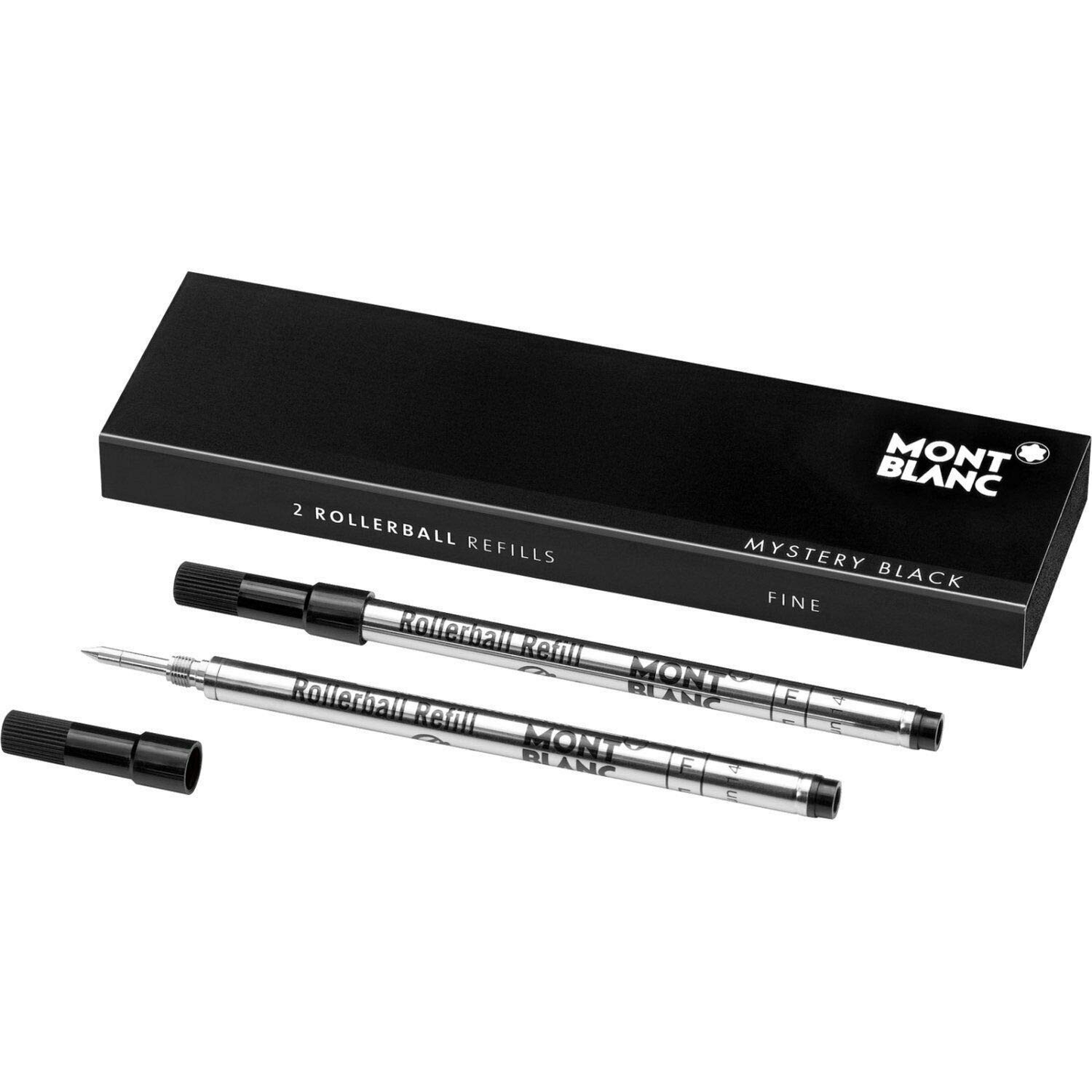 Montblanc Mystery Black Rollerball Pen Refill Pack of 2 Fine Tip 128230