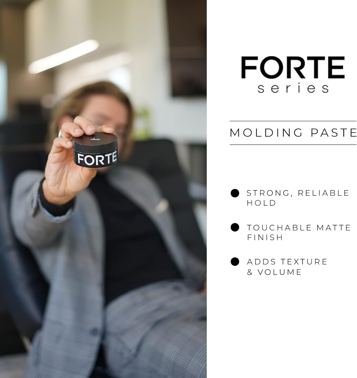 Hair Molding Paste For Men by Forte Series | Low Shine Hair Putty | Lightweight Hair Paste Form