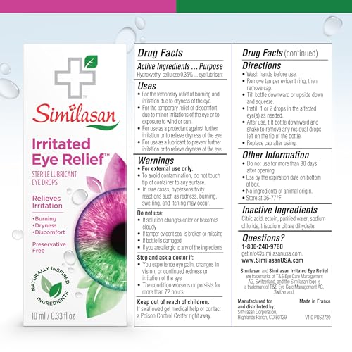 Similasan Irritated Eye Relief Drops – Instant Relief & Long-Lasting Eye Comfort free shipping