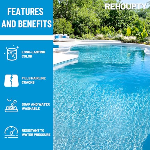 Ocean Blue Pool Paint 211oz ā Durable Water-Based Acrylic Resin Paint for Concrete Pools ā Free Shipping