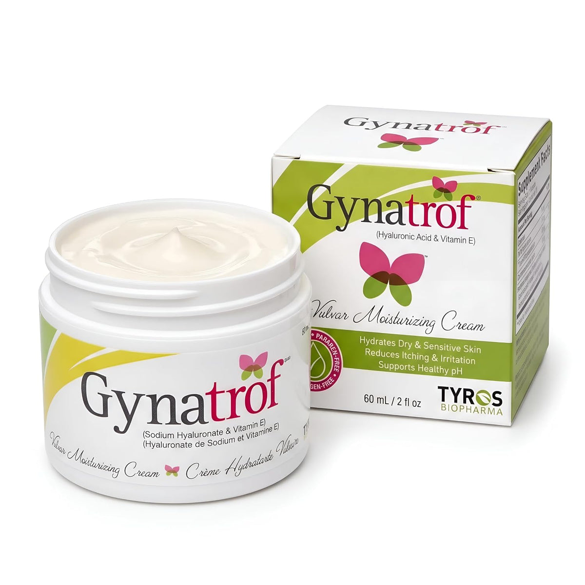 Gynatrof Vulvar Moisturizing Cream 60mL Dry Sensitive Skin Hormone Free ship