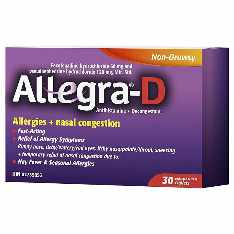 Allegra D 30 cap ALLERGY RELIEF ALLERGY + CONGESTION RELIEF From canadaOther Products from from-canada-to-us (View All)
