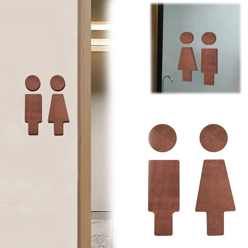 Solid Wood Men’s & Women’s Bathroom Sign – Rustic Restroom Wall Decor for Home & Business – Free Shipping