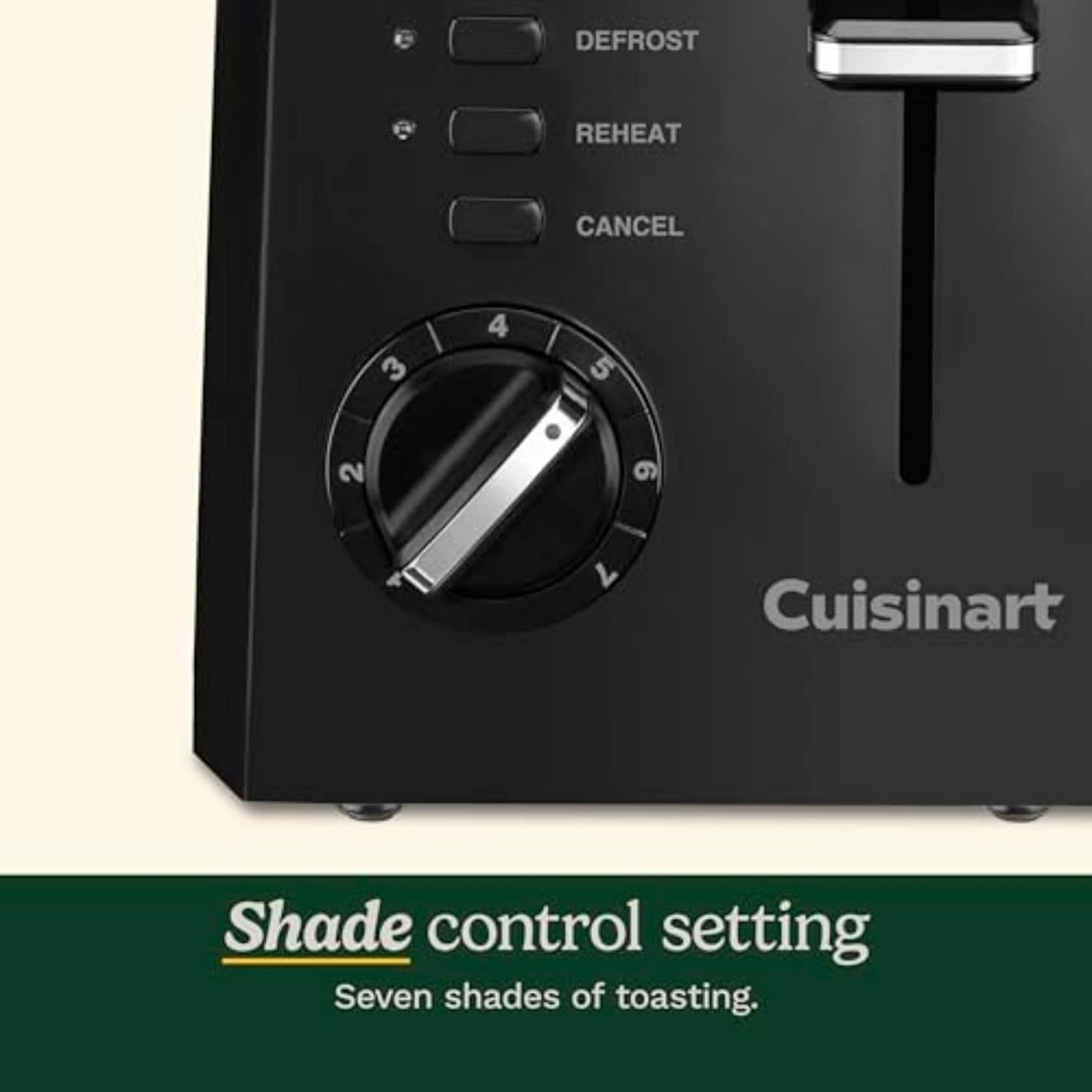 Cuisinart 2-Slice Compact Toaster Slots for Bagels & Bread (Black)- New