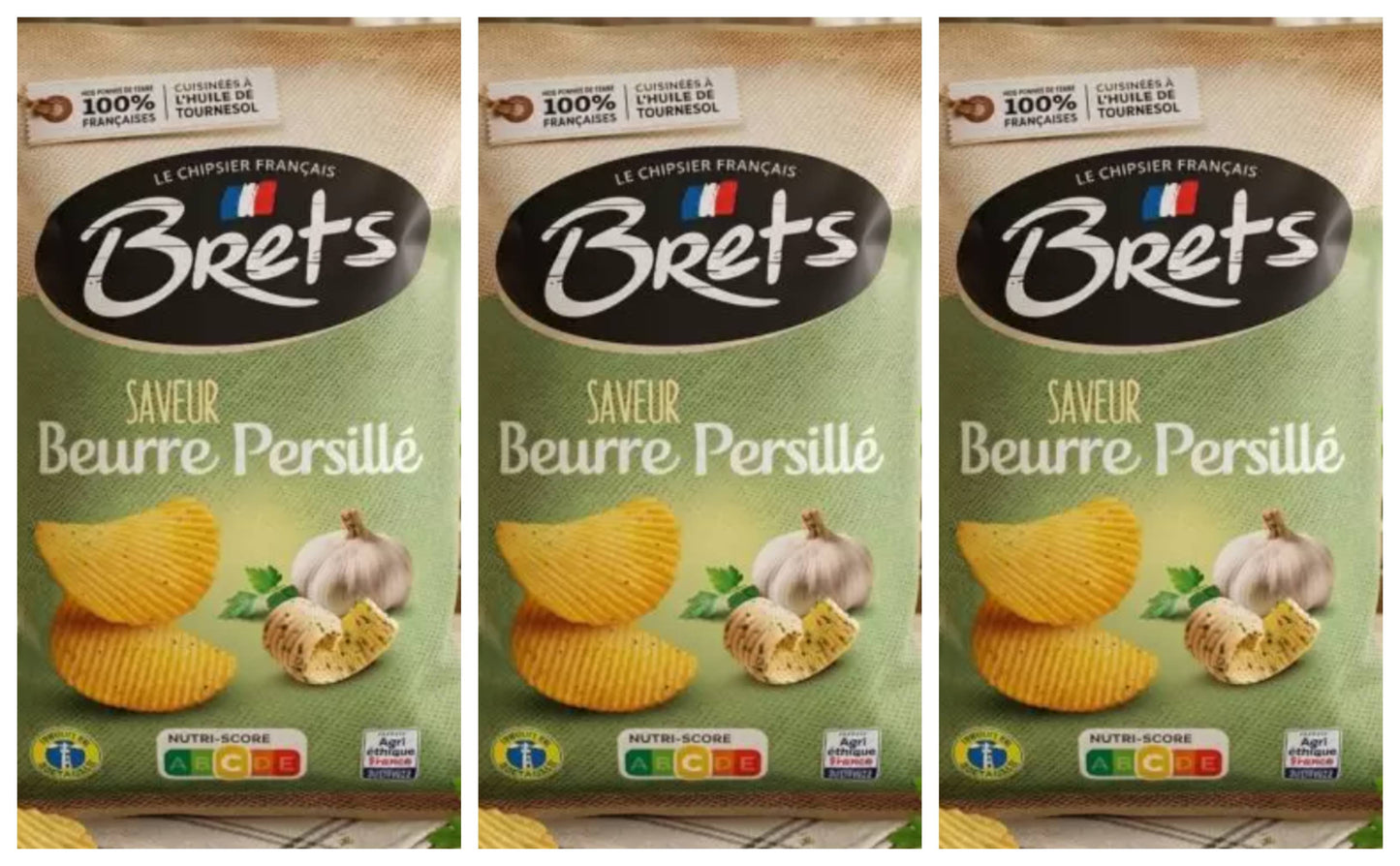 Brets Beurre Persillé Potato Chips 125g – French Garlic Parsley Butter Flavor Crisps