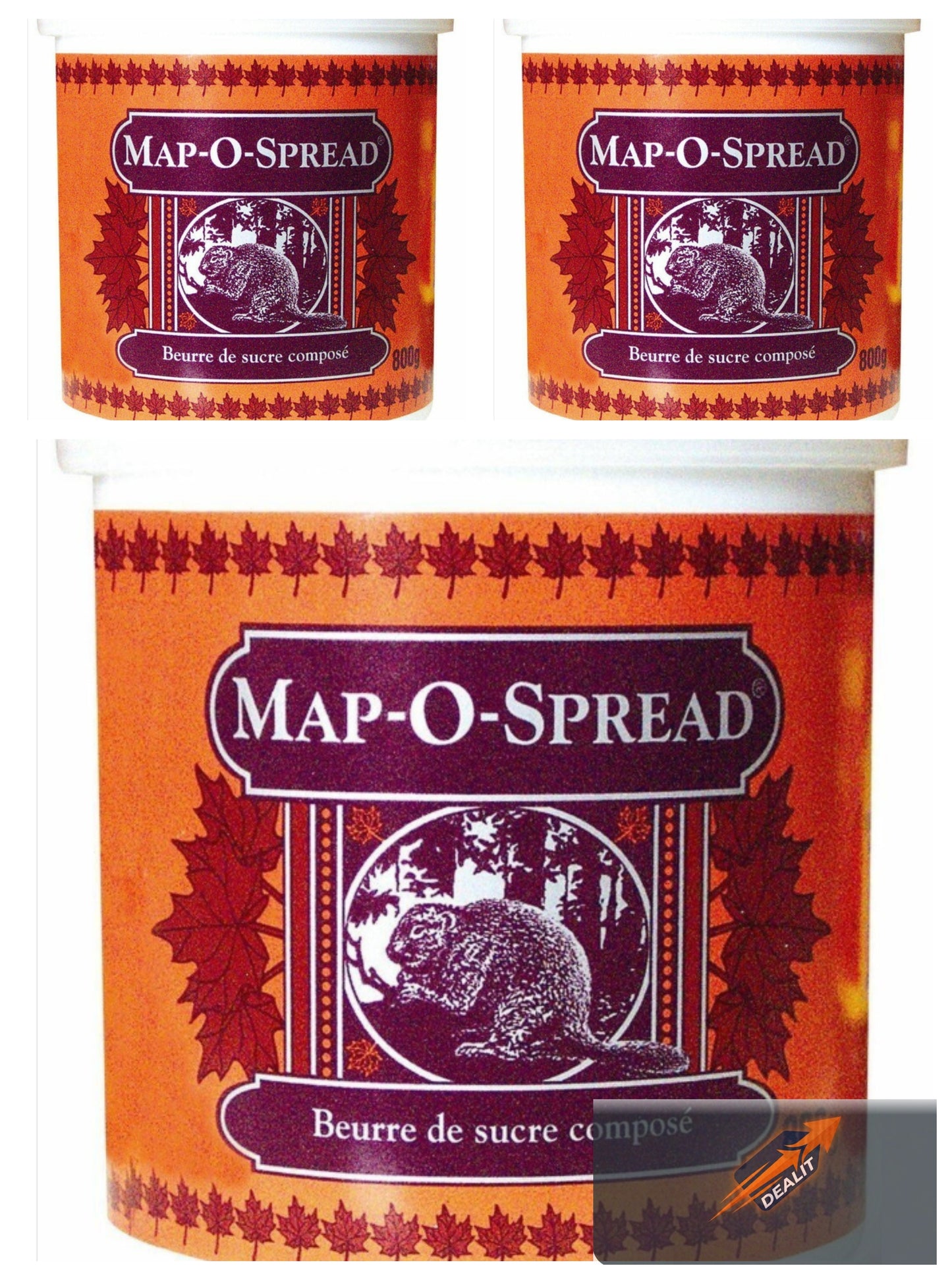 Map-O-Spread Sweet Composed Sugar Spread 700g x 3 – Product of Canada – Free Shipping