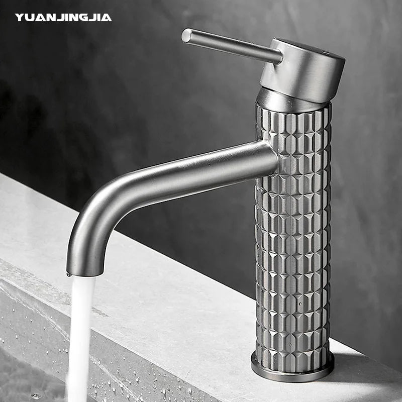 Brushed Gold All Copper Light Luxury Basin Faucet | Hot & Cold Bathroom Washbasin Tap | Free Shipping