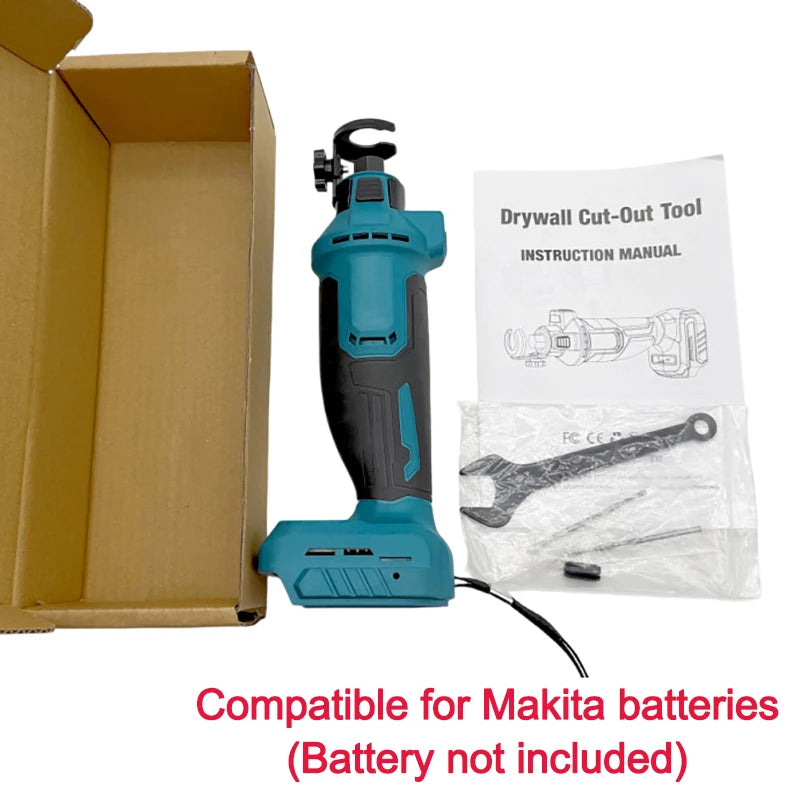 Brushless 3-Speed Electric Drywall Cut-Out Tool — 30,000 RPM Cordless Rotary Saw for DeWalt/Makita Batteries