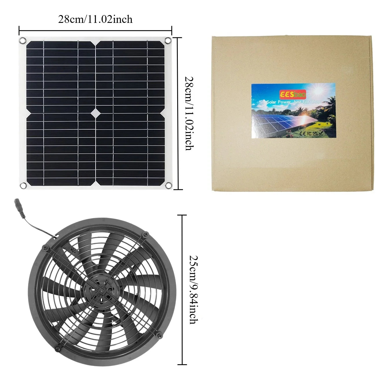 6 Inch Solar Exhaust Fan Kit Weatherproof Auto Ventilation for Greenhouse RV Coop Free Shipping Greenhouse Dog House RV Chicken Coop Shed