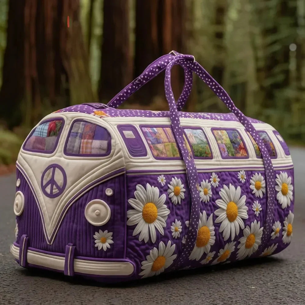 Adjustable Strap Quilted Duffle Bag – Large Capacity 3D Quilted Travel Tote Bag