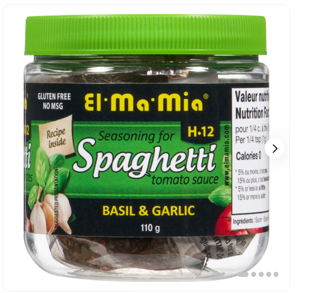 Mia Basil & Garlic Spaghetti Sauce Seasoning 110g (Pack of 3) - Vegetarian | Free Shipping