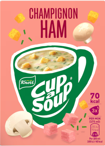 Knorr Cup a Soup Ham & Mushroom | 9 x 17g Sachets | Instant Ham & Mushroom Soup | FREE SHIPPING šš„£
