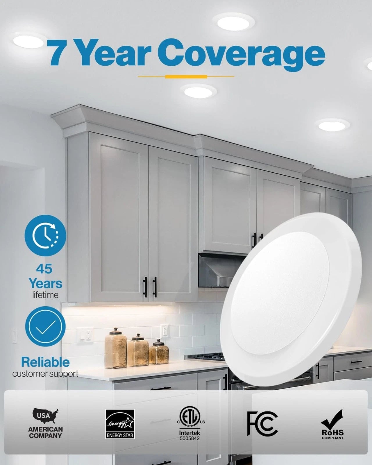 Sunco 6-Inch LED Disc Ceiling Light Flush Mount Recessed Can Light 15W Dimmable 5000K