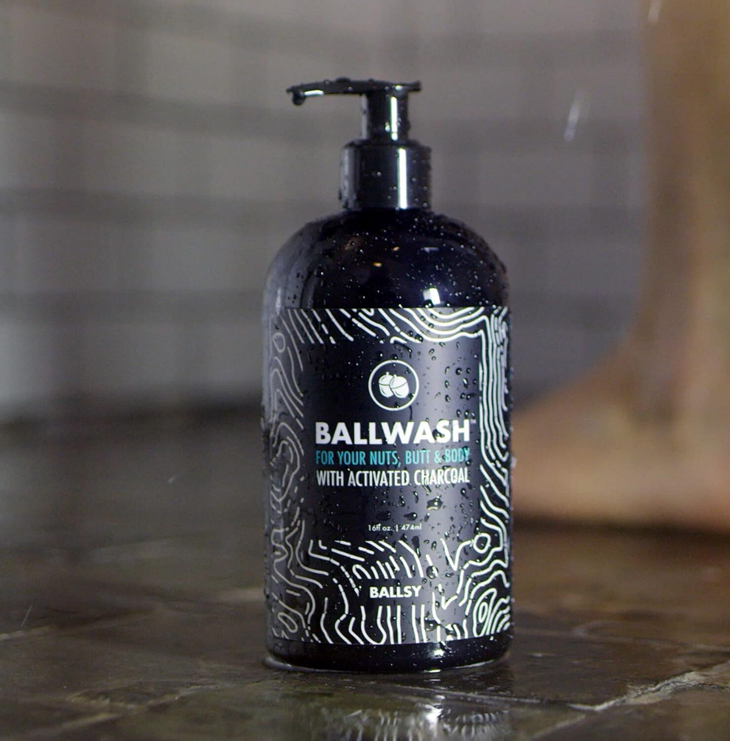 Ballsy Ballwash For Men 16Oz Activated Charcoal Deep Cleansing Body Wash