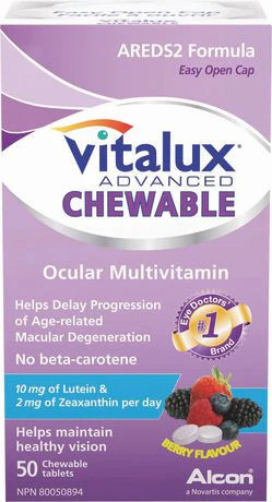 Vitalux Advanced, Chewable Ocular Multivitamin, 50 chewable tablets,