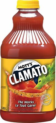 Mott's Clamato The Works Tomato Cocktail Juice 4 x 1.89L – Caesar Mix Beverage | Free Shipping