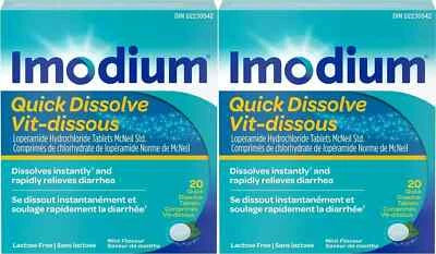 Imodium Diarrhea Relief Quick Dissolve Tablets – 40 Count Fast Acting Anti-Diarrheal – Free Shipping