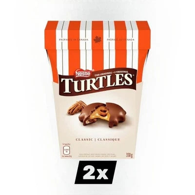2 x Nestlé The Original Turtles 100% Pecan 350g – Classic Chocolate Caramel & Pecan Treats – Free Shipping
