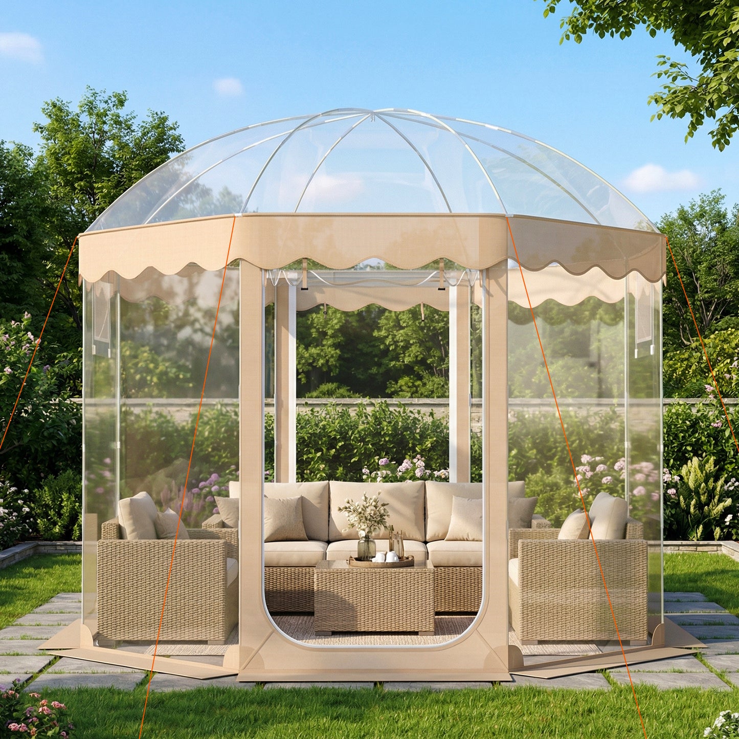 Bubble Tent with Carrying Bag 10 x 10 FT for 8-10 People | Clear PVC Igloo Sports & Camping Shelter | Free Shipping