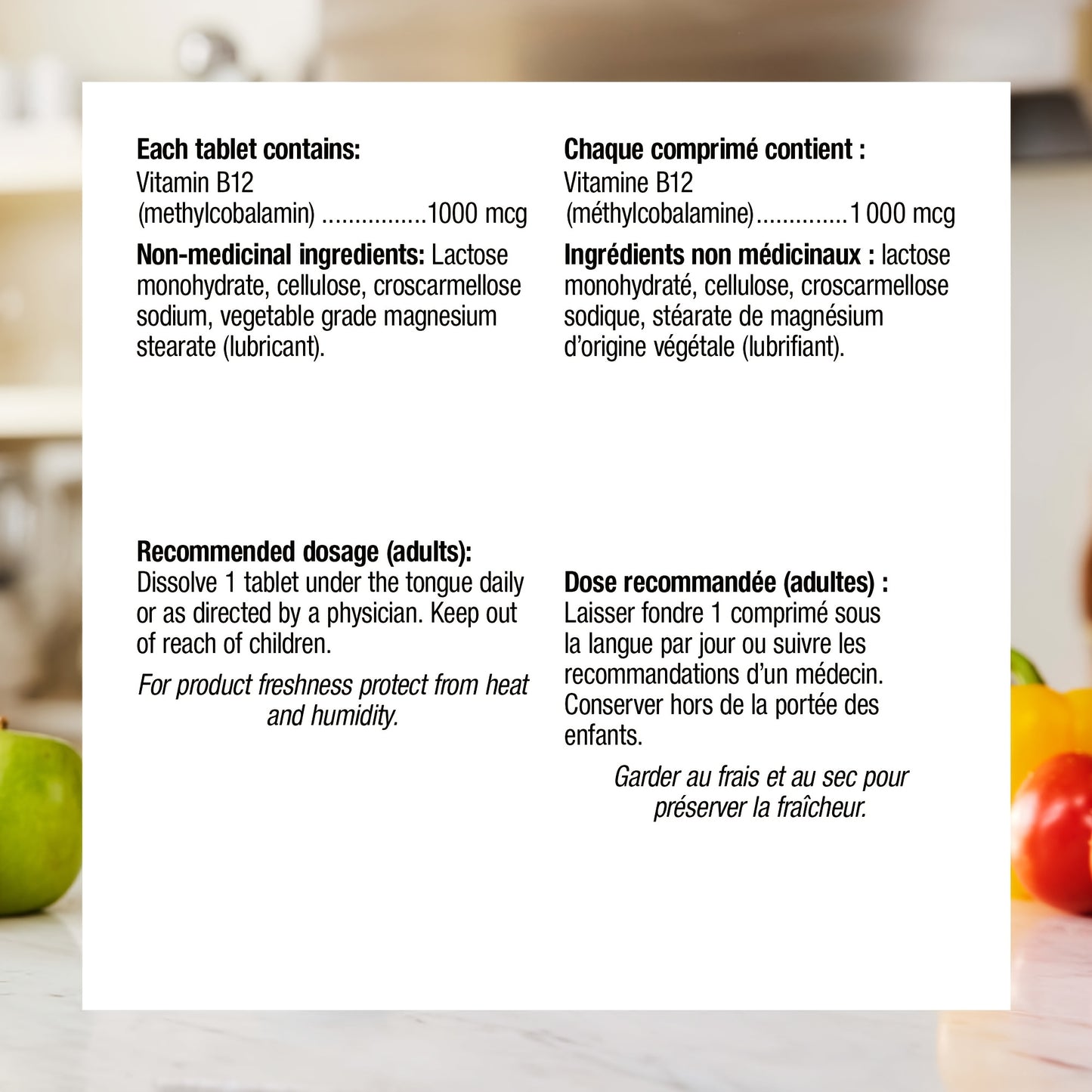 Webber Naturals Vitamin B12 1000 Mcg, in Its Active Form, Comes in a Quick-Dissolving Tablet Format of 150, Supporting Red Blood Cell Production, And Immune