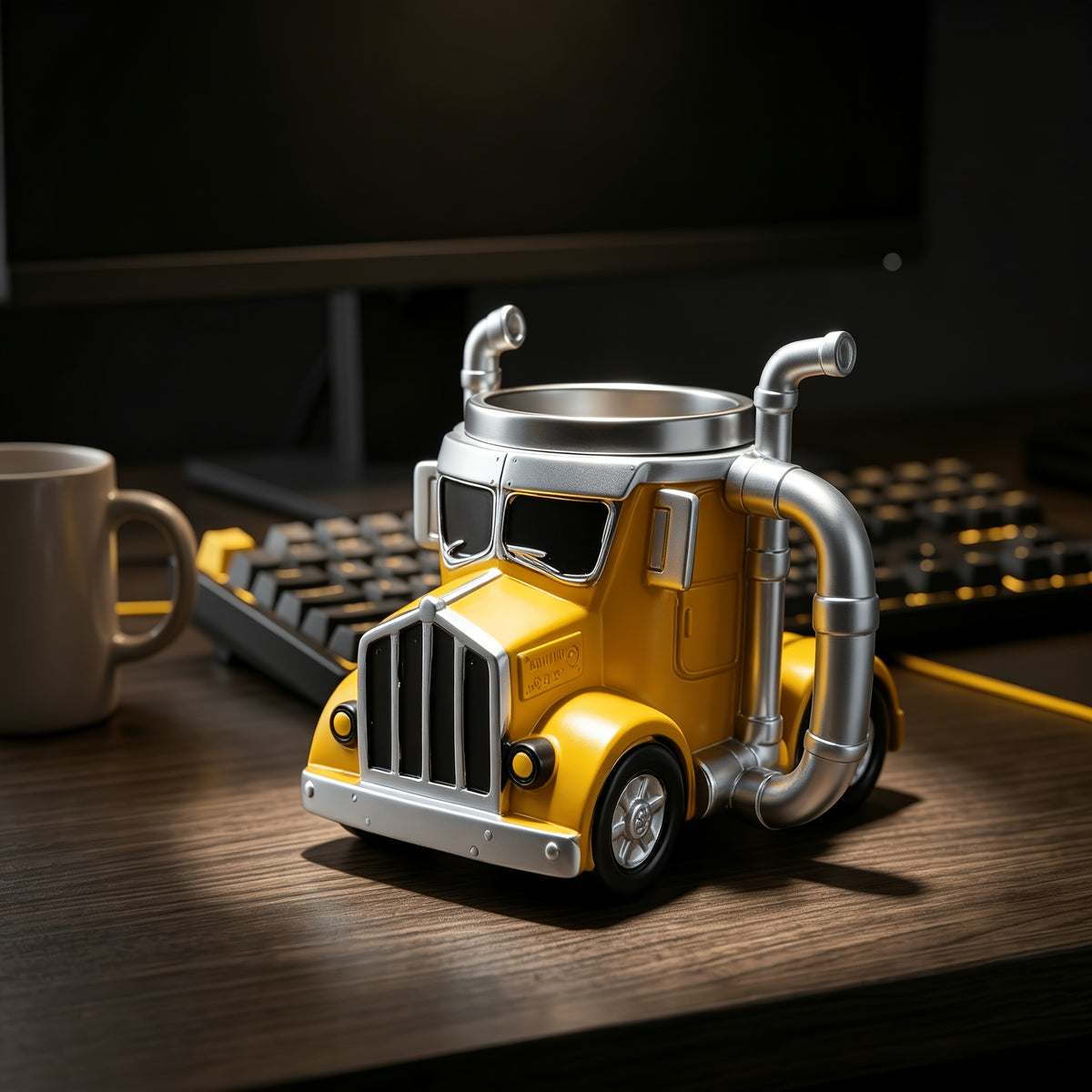 Semi-Truck Shaped Coffee Mug & Desk Ornament — Cool Gift for Truck Drivers