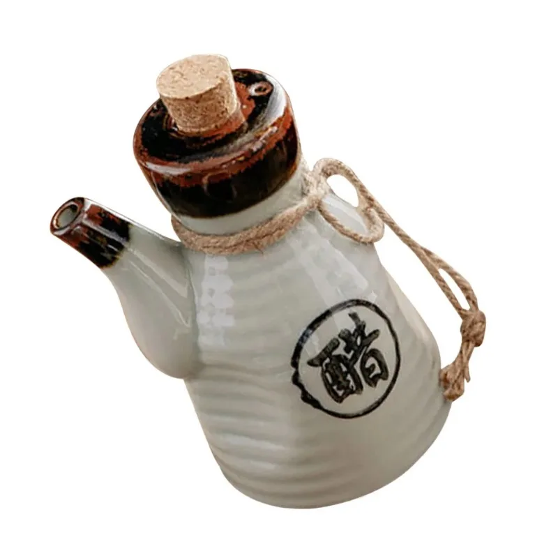 Japanese Style Ceramic Oil Dispenser | Black Soy Sauce & Vinegar Bottle | Condiment Seasoning Jar | FREE SHIPPING 🖤🍶