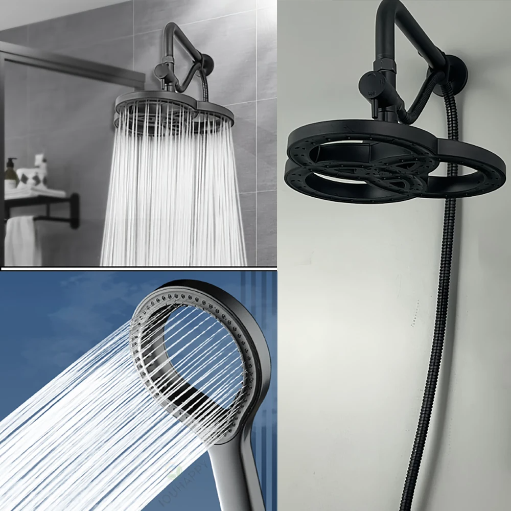High Pressure Rainfall Shower Head Set – Large Water Flow Ring Design Bathroom Accessories