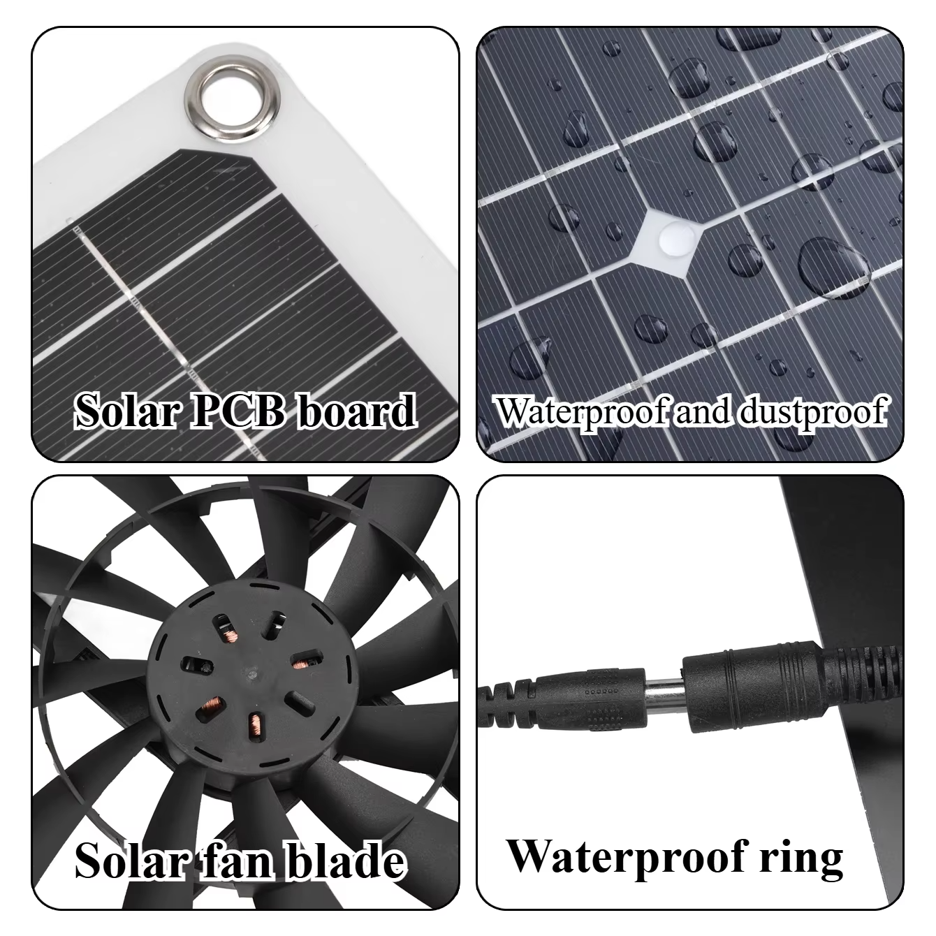 6 Inch Solar Exhaust Fan Kit Weatherproof Auto Ventilation for Greenhouse RV Coop Free Shipping Greenhouse Dog House RV Chicken Coop Shed
