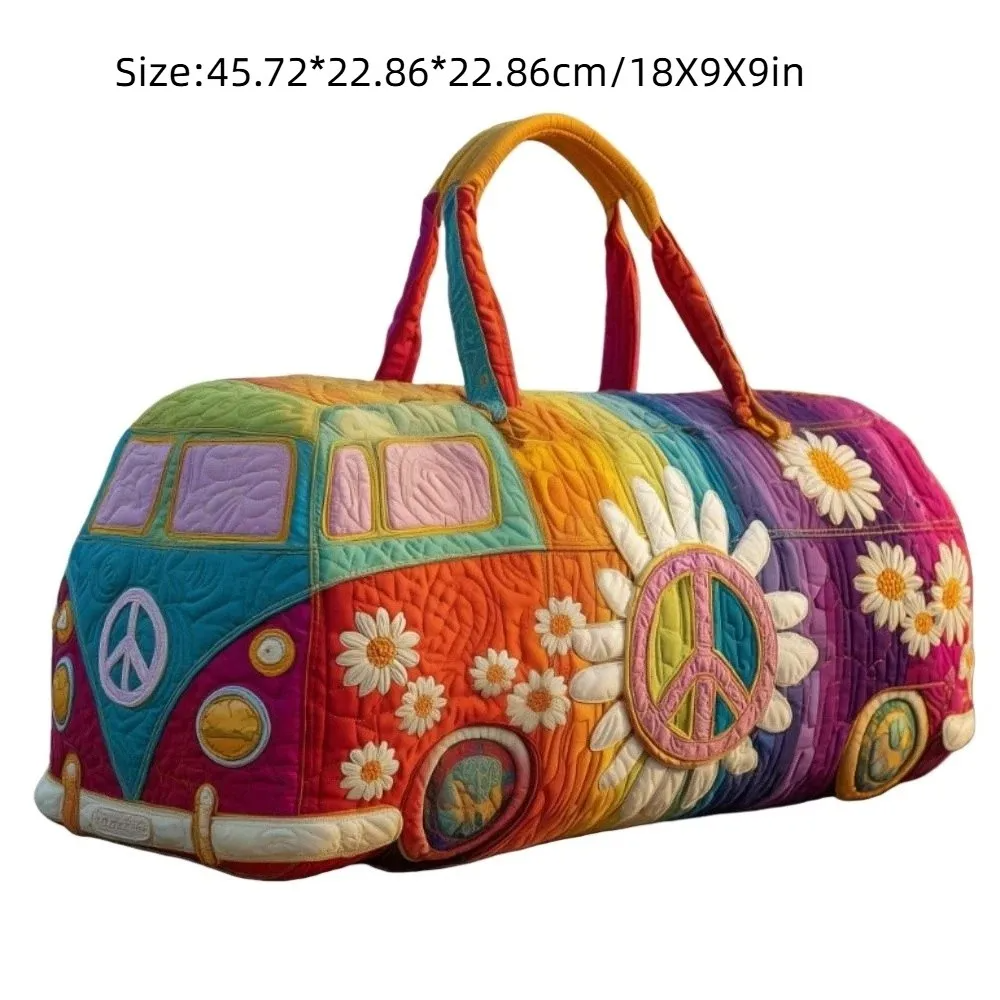 Adjustable Strap Quilted Duffle Bag – Large Capacity 3D Quilted Travel Tote Bag