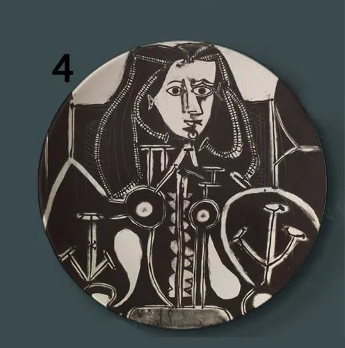 Picasso Inspired Abstract Ceramic Decorative Plate Wall Art Hanging Display Serving Tray