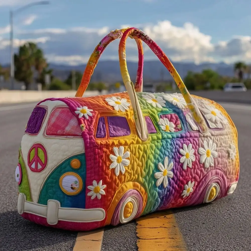 Adjustable Strap Quilted Duffle Bag – Large Capacity 3D Quilted Travel Tote Bag