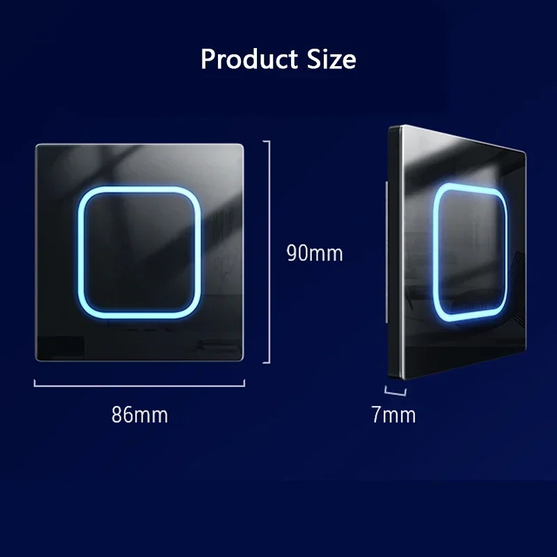 Tempered Glass Wall Light Switch 1/2/3/4 Gang 1-Way & 2-Way with LED Indicator – Universal  120 v