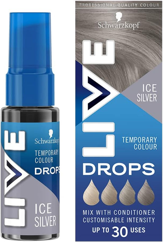 Live Schwarzkopf Colour Drops, Vegan, Semi-Permanent, , Ice Silver, 30 ml from UK