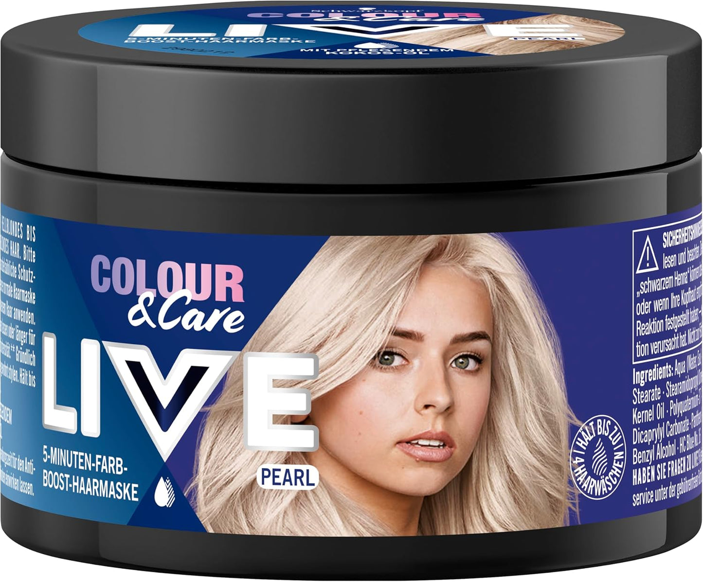 Schwarzkopf Live Colour & Care Pearl (150 ml), 5 Minute Colour Boost Hair Mask,  From Germany