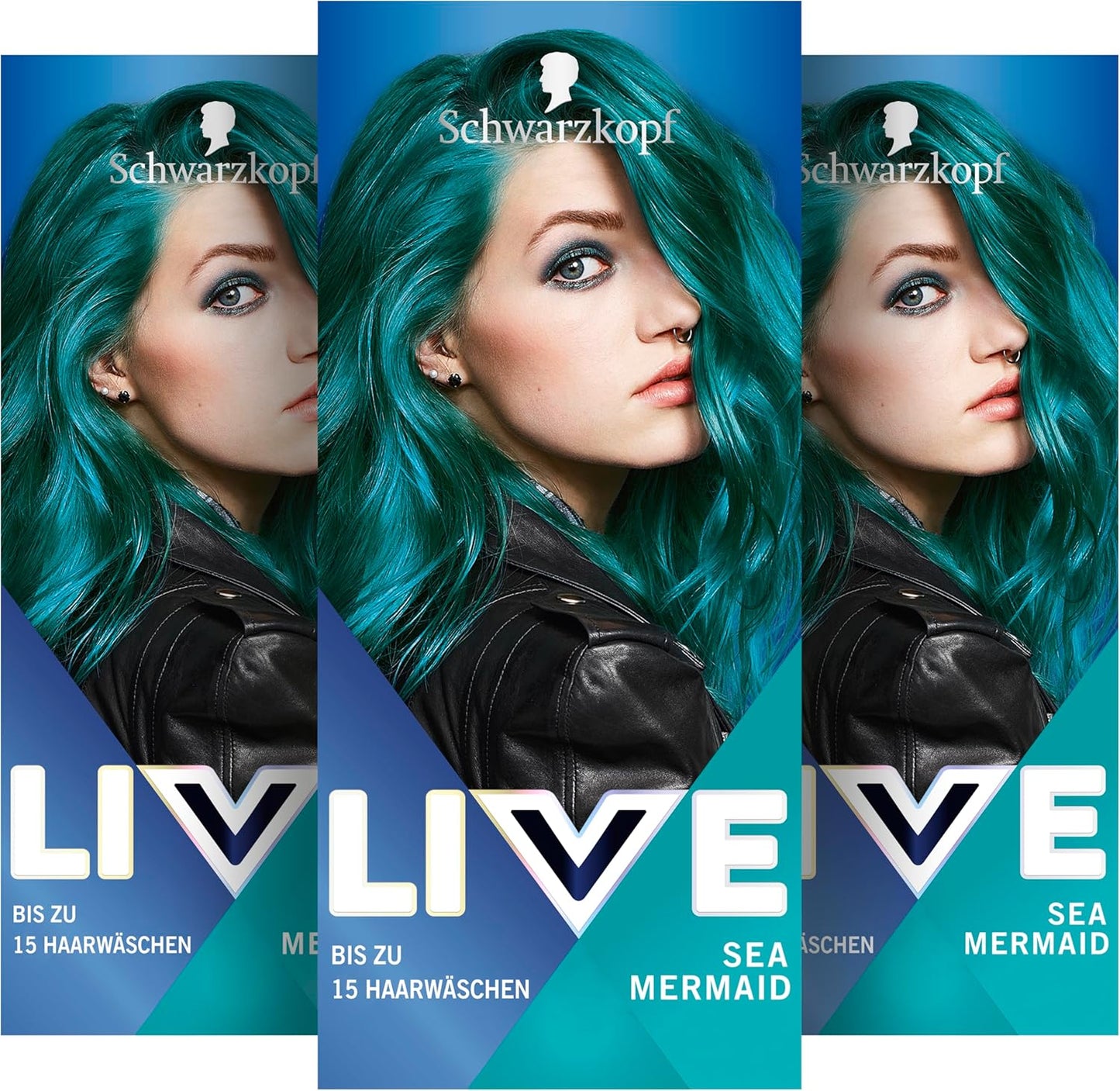 Schwarzkopf LIVE Ultra Brights Semi-Permanent Hair Colour 097 Mermaid (3 x 80ml) From Germany