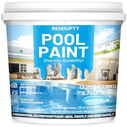 Ocean Blue Pool Paint 211oz – Durable Water-Based Acrylic Resin Paint for Concrete Pools – Free Shipping