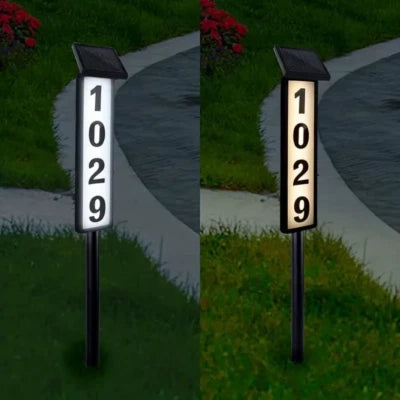 Lighting House Number Light, Solar Address Sign Light with Stake