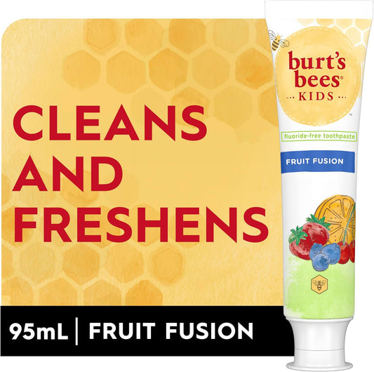 3 packs -Burt's Bees Kid's Toothpaste, Fluoride Free, Fruit Fusion, 95 mL Free Shipping