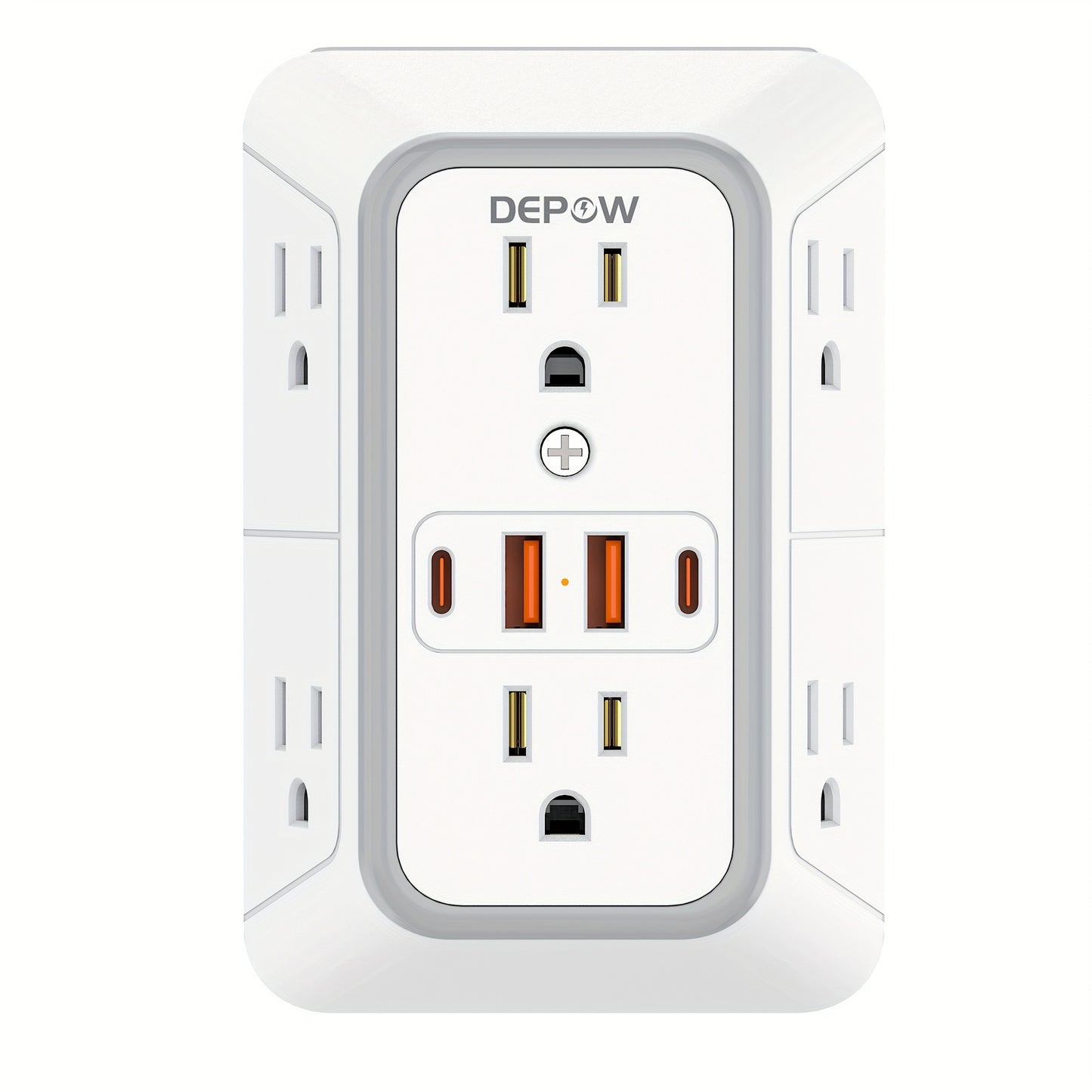 Surge Protector Outlet Extender - 6 Outlet Splitter with 4 USB Ports (2 USB C),