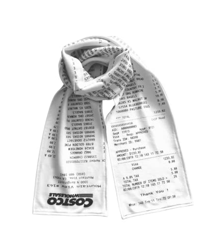 Costco Receipt Scarf – Funny Novelty Gift for Costco Lovers, Double-Sided Fleece Scarf