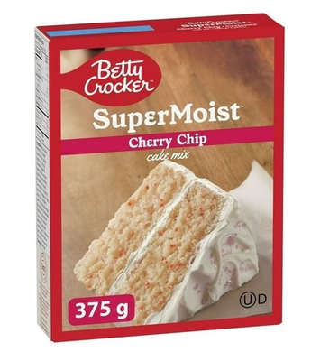 Betty Crocker Super Moist Cherry Chip Cake Mix 375g (6 Pack) – Easy Baking Mix for Soft, Flavorful Cakes Free Shipping