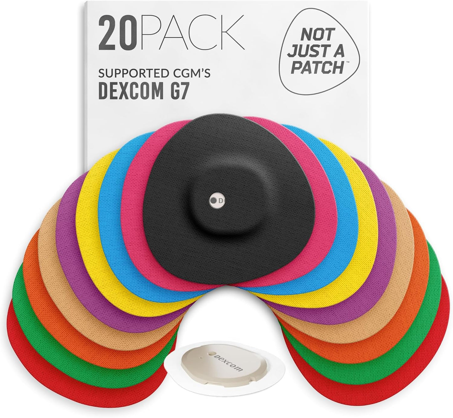 Not Just A Patch Dexcom G7 Adhesive Patches (20 Pack) – Stelo CGM Sensor Patches – Breathable & Sweatproof Design with Precision