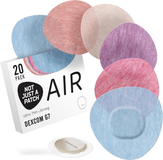 Not Just A Patch Air Dexcom G7 Adhesive Patches (20 Pack) - Strong and Light Stelo CGM & Dexcom G7 Over Patches with Ultra-Hold 14 Day Adhesion,
