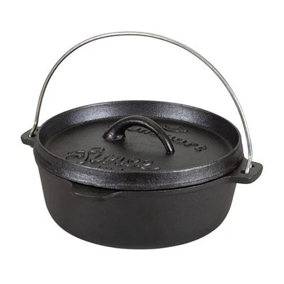Stansport Pre-Seasoned Cast Iron Dutch Oven Flat Bottom-2 QT