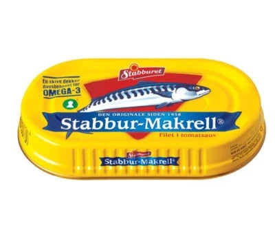 Stabburet Norwegian Mackerel in Tomato Sauce – 170g Tin (Rich in Omega-3) Free shipping