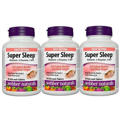 : Webber Naturals Super Sleep™ (90 Tablets) – Natural Triple-Action Sleep Support 3 count Free shipping