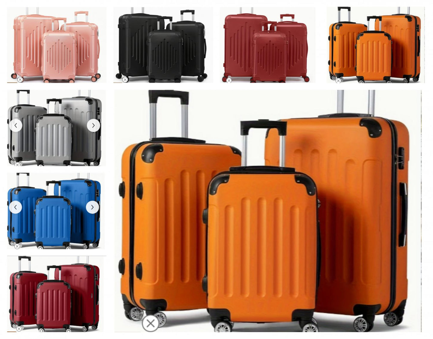 3pcs Luggage with Corner Protectors, 20/24/28-Inch, Durable Hard Shell, 360 Spinner Wheels