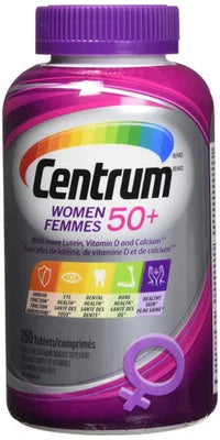 Centrum Multivitamin & Mineral Supplement for Women 50+ – 250 Tablets for Healthy Aging Support – Free Shipping